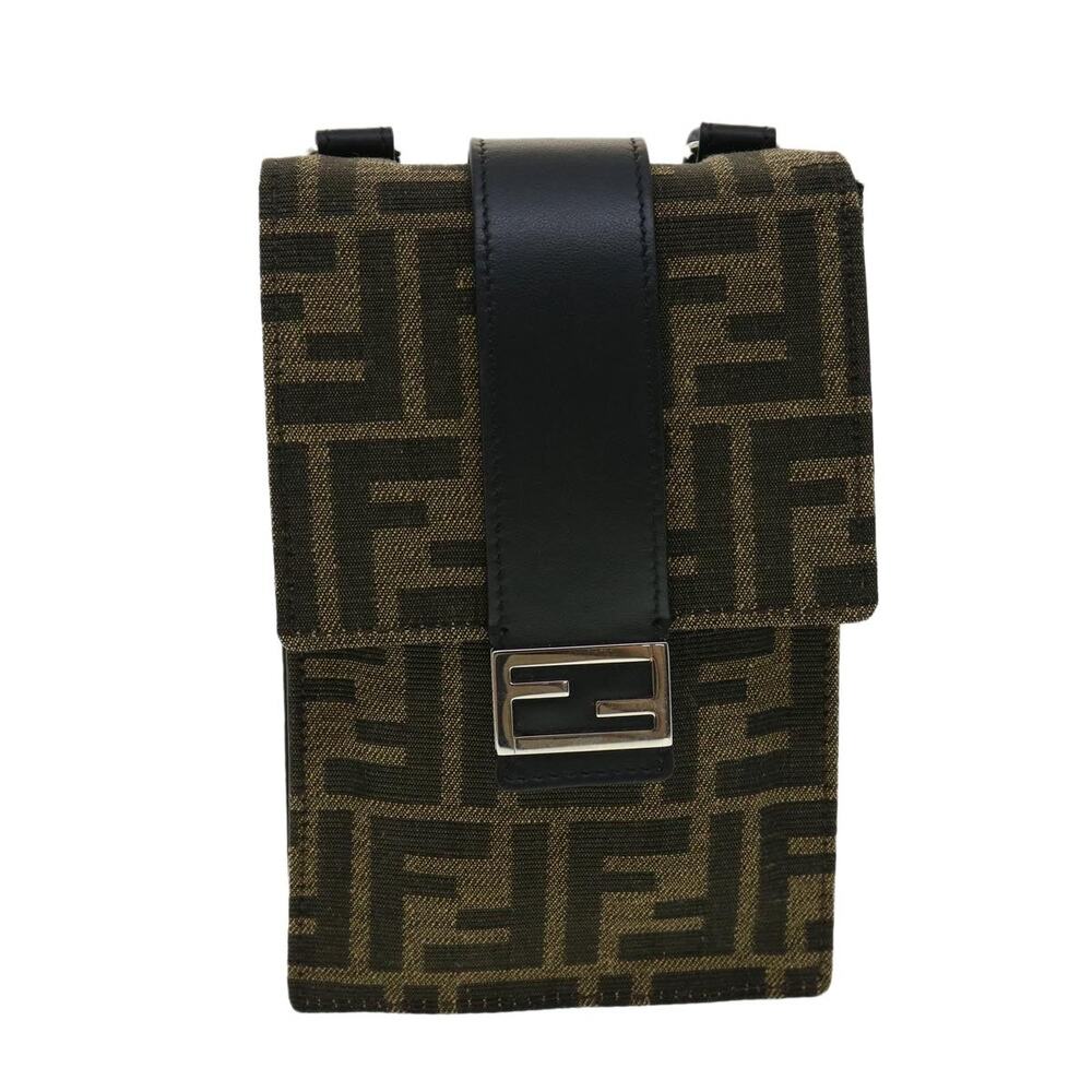 Fendi Zucca Shoulder Bag Brown Black 7ar871